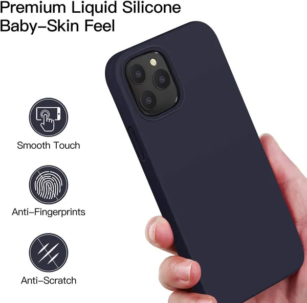 Iphone_12_Pro_Max_Navy_Blue_Silicone_Protective_Back_Case_Cover