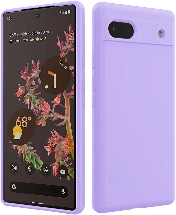 TRUEUPGRADE_Back_Cover_Case_for_Google_Pixel_7A_|_Soft_Silicone_Rubberised_Case_|_Camera_Protection_Bump_|_Light_Purple