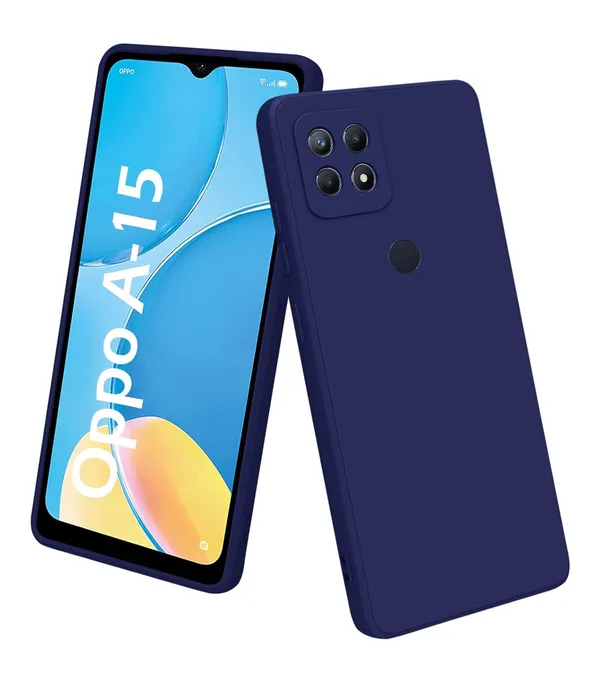 Oppo_A15_|_A15S_Blue_Silicone_Protective_Back_Case_Cover