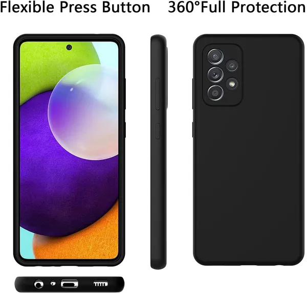 TRUEUPGRADE_Liquid_Silicone_Compatible_for_Samsung_Galaxy_A53_5G_Back_Cover_Case|_Microfiber_Inside_|_360_Degree_Protection_Back_Cover_Case_for_Samsung_Galaxy_A53_5G_-_Black