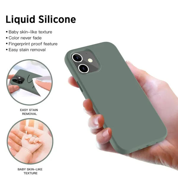 Iphone_12_Mini_Anti_Pine_Green_Silicone_Protective_Back_Case_Cover