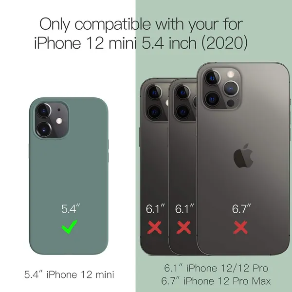 Iphone_12_Mini_Anti_Pine_Green_Silicone_Protective_Back_Case_Cover