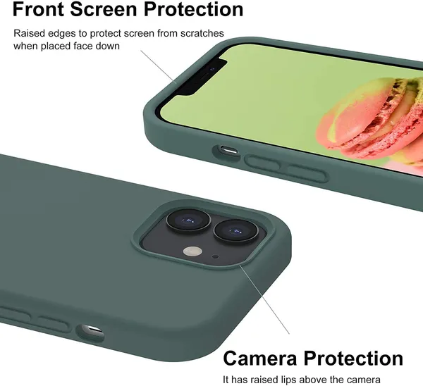 Iphone_12_Mini_Anti_Pine_Green_Silicone_Protective_Back_Case_Cover