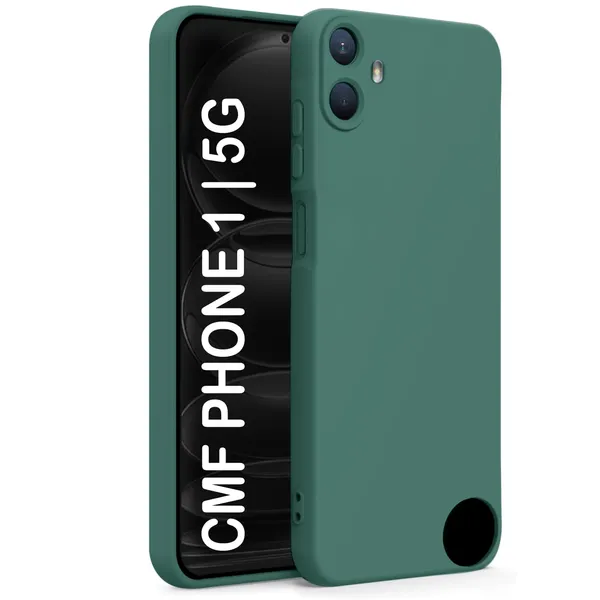 TRUEUPGRADE_Compatible_with_CMF_by_Nothing_Phone_1_Back_Cover_Case,_Liquid_Silicone_Cover,_Full_Body_Protective_Cover,_Shockproof,_Anti-Scratch_Soft_Microfiber_Lining_-_Green