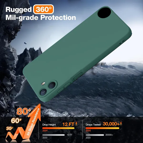 TRUEUPGRADE_Compatible_with_CMF_by_Nothing_Phone_1_Back_Cover_Case,_Liquid_Silicone_Cover,_Full_Body_Protective_Cover,_Shockproof,_Anti-Scratch_Soft_Microfiber_Lining_-_Green