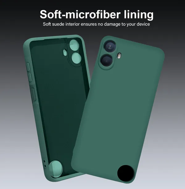 TRUEUPGRADE_Compatible_with_CMF_by_Nothing_Phone_1_Back_Cover_Case,_Liquid_Silicone_Cover,_Full_Body_Protective_Cover,_Shockproof,_Anti-Scratch_Soft_Microfiber_Lining_-_Green
