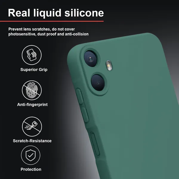 TRUEUPGRADE_Compatible_with_CMF_by_Nothing_Phone_1_Back_Cover_Case,_Liquid_Silicone_Cover,_Full_Body_Protective_Cover,_Shockproof,_Anti-Scratch_Soft_Microfiber_Lining_-_Green