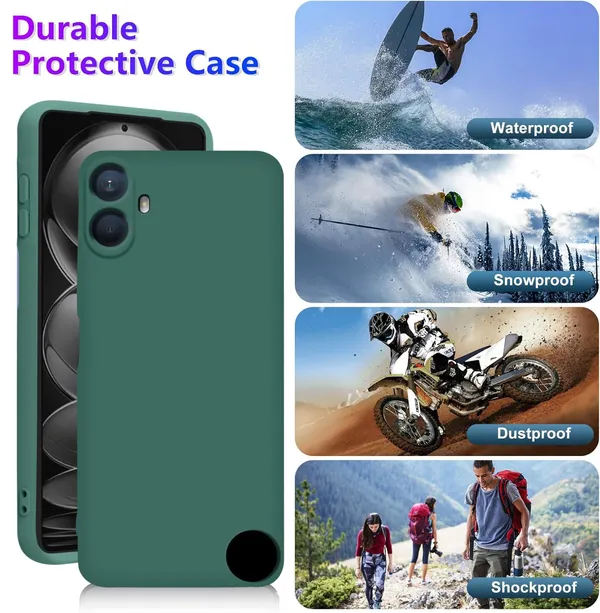 TRUEUPGRADE_Compatible_with_CMF_by_Nothing_Phone_1_Back_Cover_Case,_Liquid_Silicone_Cover,_Full_Body_Protective_Cover,_Shockproof,_Anti-Scratch_Soft_Microfiber_Lining_-_Green