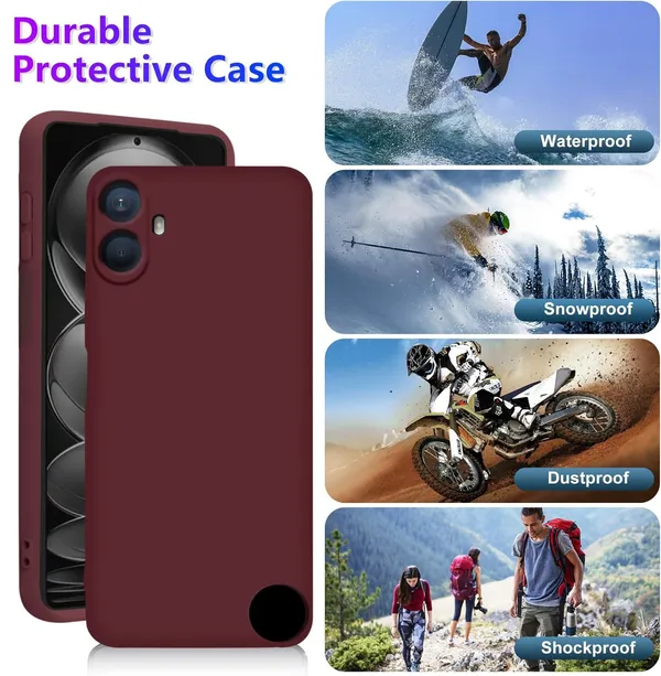 TRUEUPGRADE_Compatible_with_CMF_by_Nothing_Phone_1_Back_Cover_Case,_Liquid_Silicone_Cover,_Full_Body_Protective_Cover,_Shockproof,_Anti-Scratch_Soft_Microfiber_Lining_-_Wine
