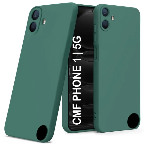 TRUEUPGRADE_Liquid_Silicone_Designed_Back_Case_Cover_for_CMF_by_Nothing_Phone_1|_Microfiber_Inside,_Full_Protection_|_Bumper_Back_Cover_Case_for_CMF_by_Nothing_Phone_1_5G_-_Green