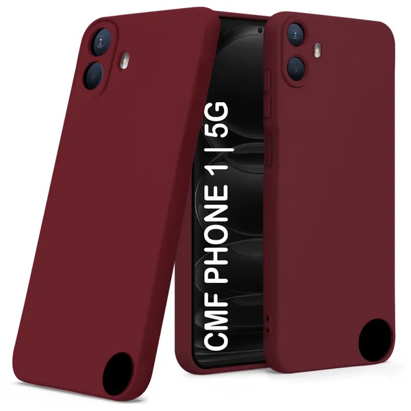 TRUEUPGRADE_Liquid_Silicone_Designed_Back_Case_Cover_for_CMF_by_Nothing_Phone_1|_Microfiber_Inside,_Full_Protection_|_Bumper_Back_Cover_Case_for_CMF_by_Nothing_Phone_1_5G_-_Wine