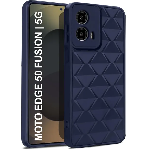 TRUEUPGRADE_Diamond_Cut-Out_Back_Case_Cover_for_Motorola_Moto_Edge_50_Fusion_|_Stylish_&_Protective_Case_|_Silicone_Stylish_Back_Case_for_Motorola_Moto_Edge_50_Fusion_-_Military_Green