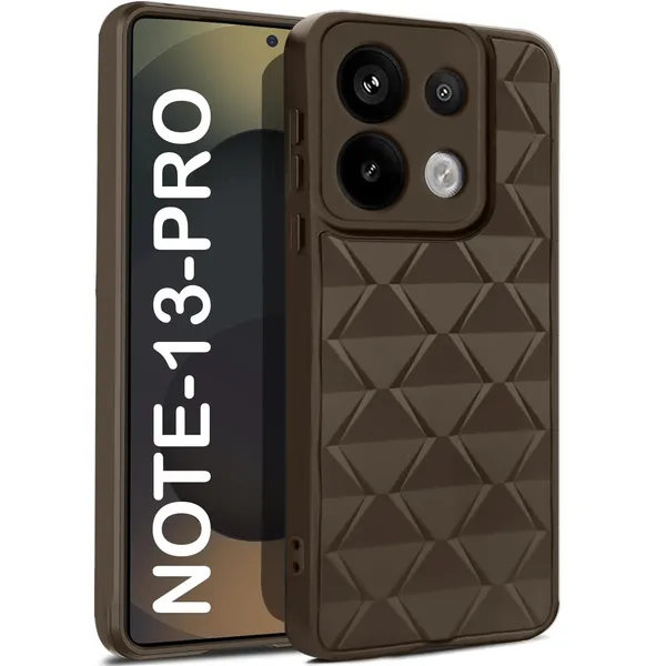 TRUEUPGRADE_Diamond_Cut-Out_Back_Case_Cover_for_Mi_Redmi_Note_13_Pro_5G_|_Stylish_&_Protective_Case_|_Silicone_Stylish_Back_Case_for_Mi_Redmi_Note_13_Pro_5G_-_Brown