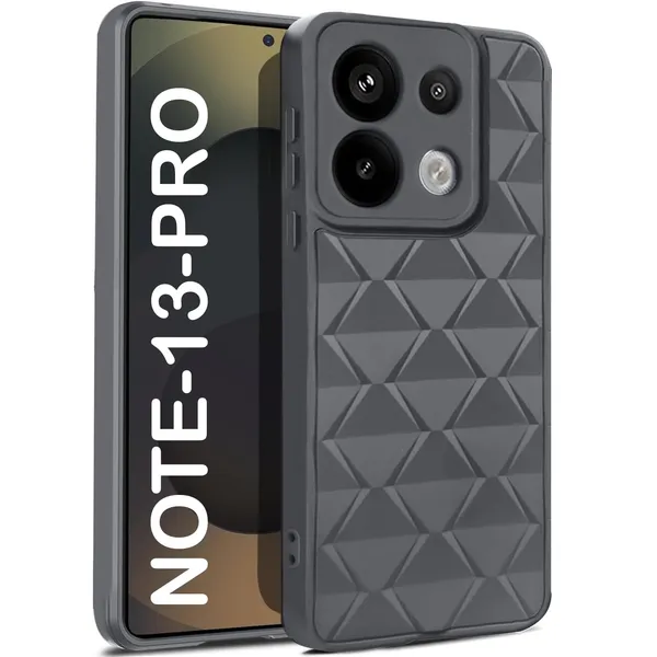 TRUEUPGRADE_Diamond_Cut-Out_Back_Case_Cover_for_Mi_Redmi_Note_13_Pro_5G_|_Stylish_&_Protective_Case_|_Silicone_Stylish_Back_Case_for_Mi_Redmi_Note_13_Pro_5G_-_Grey