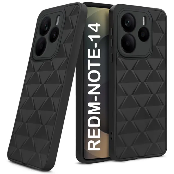 TRUEUPGRADE_Diamond_Cut-Out_Back_Case_Cover_for_Mi_Redmi_Note_14_5G_|_Stylish_&_Protective_Case_|_Silicone_Stylish_Back_Case_for_Mi_Redmi_Note_14_5G_-_Black