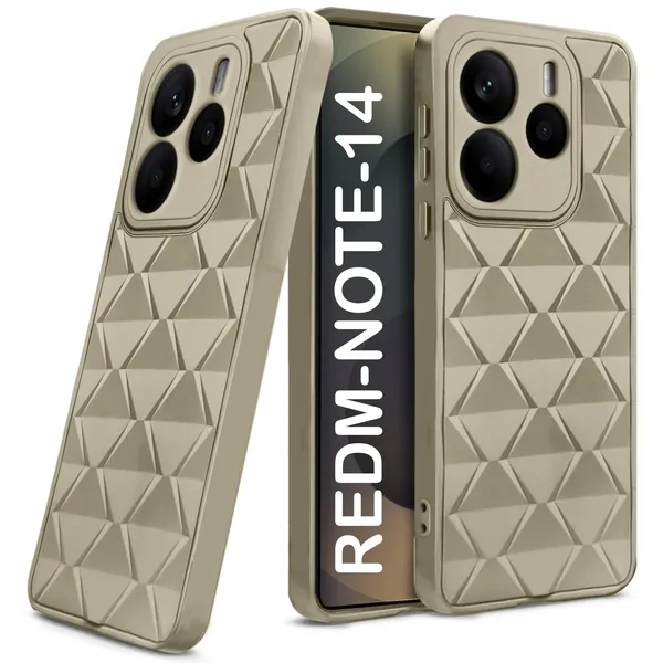 TRUEUPGRADE_Diamond_Cut-Out_Back_Case_Cover_for_Mi_Redmi_Note_14_5G_|_Stylish_&_Protective_Case_|_Silicone_Stylish_Back_Case_for_Mi_Redmi_Note_14_5G_-_Cream