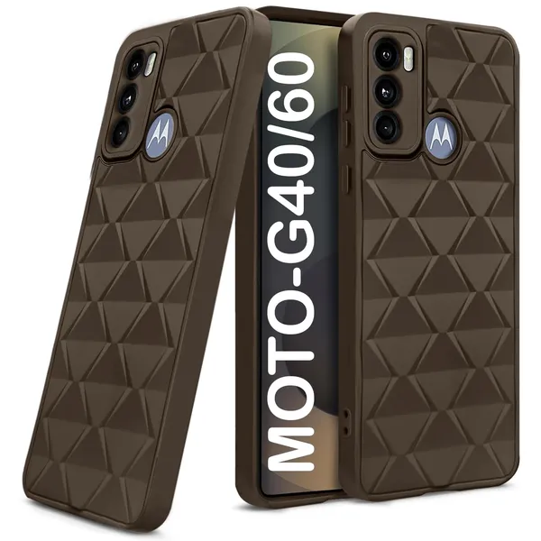 TRUEUPGRADE_Diamond_Cut-Out_Back_Case_Cover_for_Motorola_Moto_G40_Fusion/Moto_G60_|_Stylish_&_Protective_Case_|_Silicone_Stylish_Back_Case_for_Motorola_Moto_G40_Fusion/Moto_G60_-_Brown