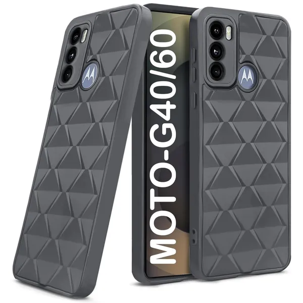 TRUEUPGRADE_Diamond_Cut-Out_Back_Case_Cover_for_Motorola_Moto_G40_Fusion/Moto_G60_|_Stylish_&_Protective_Case_|_Silicone_Stylish_Back_Case_for_Motorola_Moto_G40_Fusion/Moto_G60_-_Grey