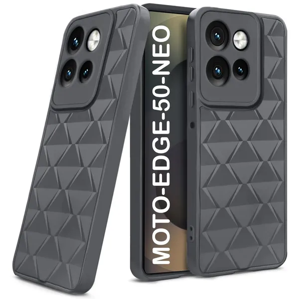 TRUEUPGRADE_Diamond_Cut-Out_Back_Case_Cover_for_Motorola_Moto_Edge_50_Neo_5G_|_Stylish_&_Protective_Case_|_Silicone_Stylish_Back_Case_for_Motorola_Moto_Edge_50_Neo_5G_-_Grey