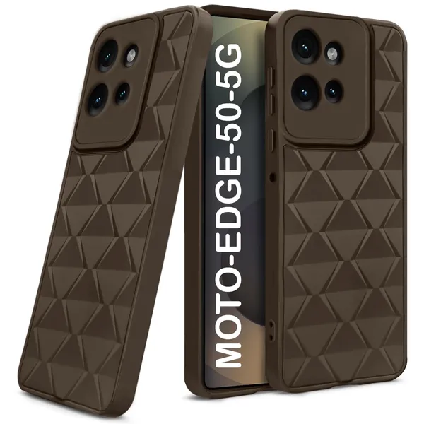 TRUEUPGRADE_Diamond_Cut-Out_Back_Case_Cover_for_Motorola_Moto_Edge_50_5G_|_Stylish_&_Protective_Case_|_Silicone_Stylish_Back_Case_for_Motorola_Moto_Edge_50_5G_-_Brown