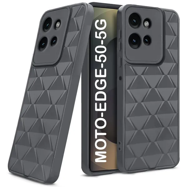 TRUEUPGRADE_Diamond_Cut-Out_Back_Case_Cover_for_Motorola_Moto_Edge_50_5G_|_Stylish_&_Protective_Case_|_Silicone_Stylish_Back_Case_for_Motorola_Moto_Edge_50_5G_-_Grey