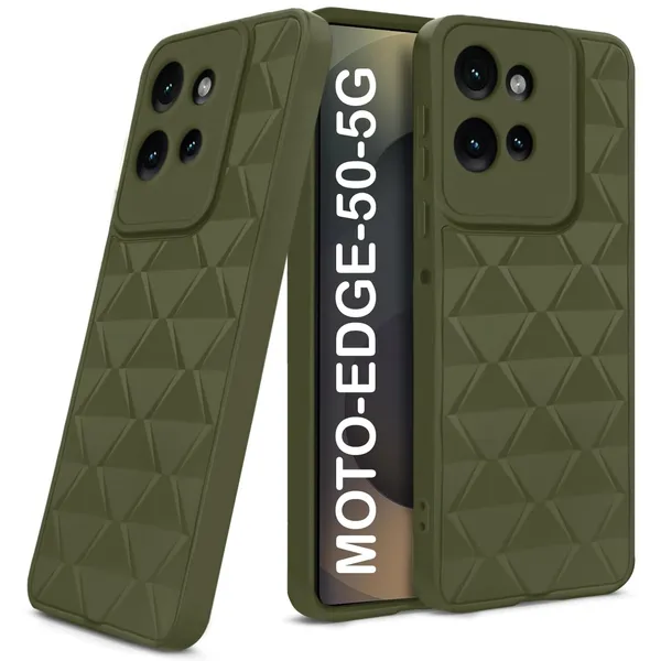 TRUEUPGRADE_Diamond_Cut-Out_Back_Case_Cover_for_Motorola_Moto_Edge_50_5G_|_Stylish_&_Protective_Case_|_Silicone_Stylish_Back_Case_for_Motorola_Moto_Edge_50_5G_-_Military_Green