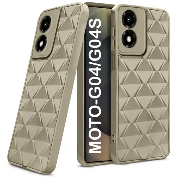 TRUEUPGRADE_Diamond_Cut-Out_Back_Case_Cover_for_Motorola_Moto_G04_/_G04s_|_Stylish_&_Protective_Case_|_Silicone_Stylish_Back_Case_for_Motorola_Moto_G04_/_G04s_-_Cream