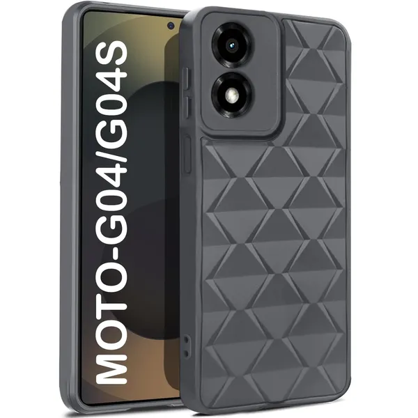 TRUEUPGRADE_Diamond_Cut-Out_Back_Case_Cover_for_Motorola_Moto_G04_/_G04s_|_Stylish_&_Protective_Case_|_Silicone_Stylish_Back_Case_for_Motorola_Moto_G04_/_G04s_-_Grey