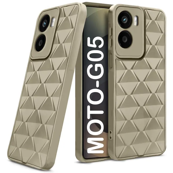 TRUEUPGRADE_Diamond_Cut-Out_Back_Case_Cover_for_Motorola_Moto_G05_|_Stylish_&_Protective_Case_|_Silicone_Stylish_Back_Case_for_Motorola_Moto_G05_-_Cream