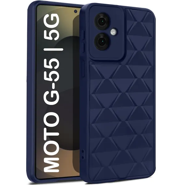 TRUEUPGRADE_Diamond_Cut-Out_Back_Case_Cover_for_Motorola_Moto_G55_5G_|_Stylish_&_Protective_Case_|_Silicone_Stylish_Back_Case_for_Motorola_Moto_G55_5G_-_Blue