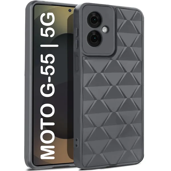 TRUEUPGRADE_Diamond_Cut-Out_Back_Case_Cover_for_Motorola_Moto_G55_5G_|_Stylish_&_Protective_Case_|_Silicone_Stylish_Back_Case_for_Motorola_Moto_G55_5G_-_Grey