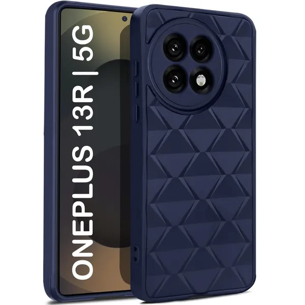 TRUEUPGRADE_Diamond_Cut-Out_Back_Case_Cover_for_OnePlus_13R_5G_|_Stylish_&_Protective_Case_|_Silicone_Stylish_Back_Case_for_OnePlus_13R_5G_-_Blue