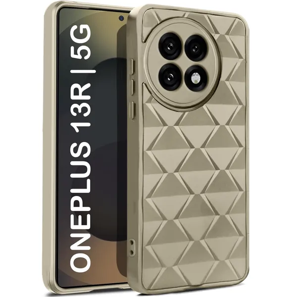 TRUEUPGRADE_Diamond_Cut-Out_Back_Case_Cover_for_OnePlus_13R_5G_|_Stylish_&_Protective_Case_|_Silicone_Stylish_Back_Case_for_OnePlus_13R_5G_-_Cream