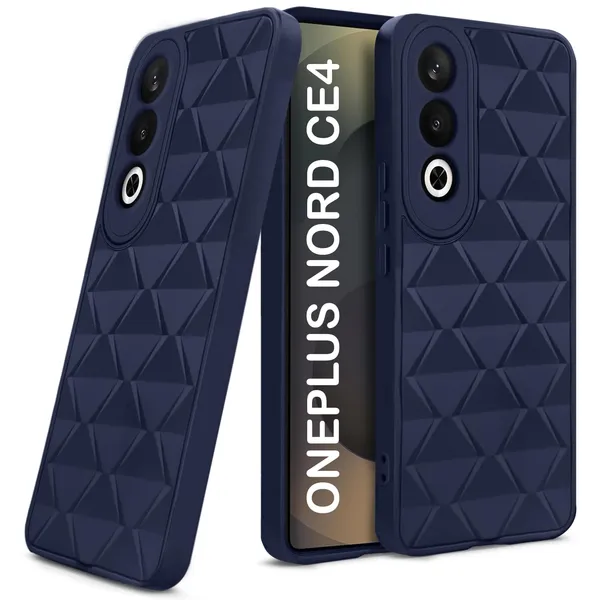 TRUEUPGRADE_Diamond_Cut-Out_Back_Case_Cover_for_OnePlus_Nord_CE_4_5G_|_Stylish_&_Protective_Case_|_Silicone_Stylish_Back_Case_for_OnePlus_Nord_CE_4_5G_-_Blue