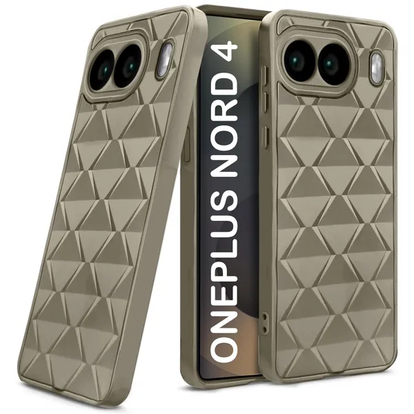 TRUEUPGRADE_Diamond_Cut-Out_Back_Case_Cover_for_OnePlus_Nord_4_5G_|_Stylish_&_Protective_Case_|_Silicone_Stylish_Back_Case_for_OnePlus_Nord_4_5G_-_Cream