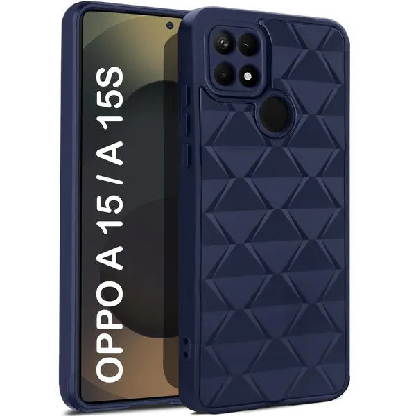TRUEUPGRADE_Diamond_Cut-Out_Back_Case_Cover_for_Oppo_A15_/_Oppo_A15s_|_Stylish_&_Protective_Case_|_Silicone_Stylish_Back_Case_for_Oppo_A15_/_Oppo_A15s_-_Blue