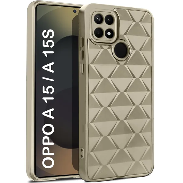TRUEUPGRADE_Diamond_Cut-Out_Back_Case_Cover_for_Oppo_A15_/_Oppo_A15s_|_Stylish_&_Protective_Case_|_Silicone_Stylish_Back_Case_for_Oppo_A15_/_Oppo_A15s_-_Cream