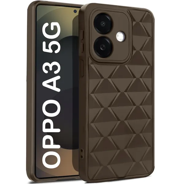 TRUEUPGRADE_Diamond_Cut-Out_Back_Case_Cover_for_Oppo_A3x_5G_|_A3x_4G_|_A3_5G_|_Stylish_&_Protective_Case_|_Silicone_Stylish_Back_Case_for_Oppo_A3x_5G_|_A3x_4G_|_A3_5G_-_Brown