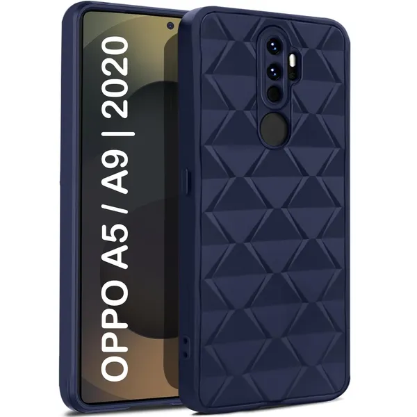 TRUEUPGRADE_Diamond_Cut-Out_Back_Case_Cover_for_Oppo_A5_2020_/_A9_2020_|_Stylish_&_Protective_Case_|_Silicone_Stylish_Back_Case_for_Oppo_A5_2020_/_A9_2020_-_Blue