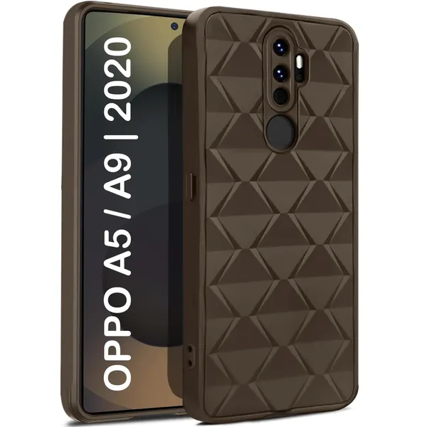 TRUEUPGRADE_Diamond_Cut-Out_Back_Case_Cover_for_Oppo_A5_2020_/_A9_2020_|_Stylish_&_Protective_Case_|_Silicone_Stylish_Back_Case_for_Oppo_A5_2020_/_A9_2020_-_Brown
