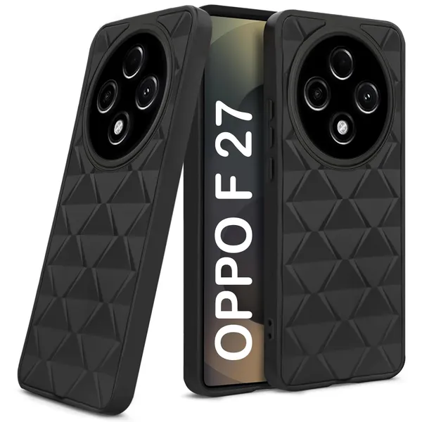 TRUEUPGRADE_Diamond_Cut-Out_Back_Case_Cover_for_Oppo_F27_5G_|_Stylish_&_Protective_Case_|_Silicone_Stylish_Back_Case_for_Oppo_F27_5G_-_Black
