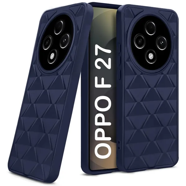 TRUEUPGRADE_Diamond_Cut-Out_Back_Case_Cover_for_Oppo_F27_5G_|_Stylish_&_Protective_Case_|_Silicone_Stylish_Back_Case_for_Oppo_F27_5G_-_Blue