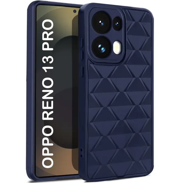 TRUEUPGRADE_Diamond_Cut-Out_Back_Case_Cover_for_Oppo_Reno_13_Pro_5G_|_Stylish_&_Protective_Case_|_Silicone_Stylish_Back_Case_for_Oppo_Reno_13_Pro_5G_-_Blue