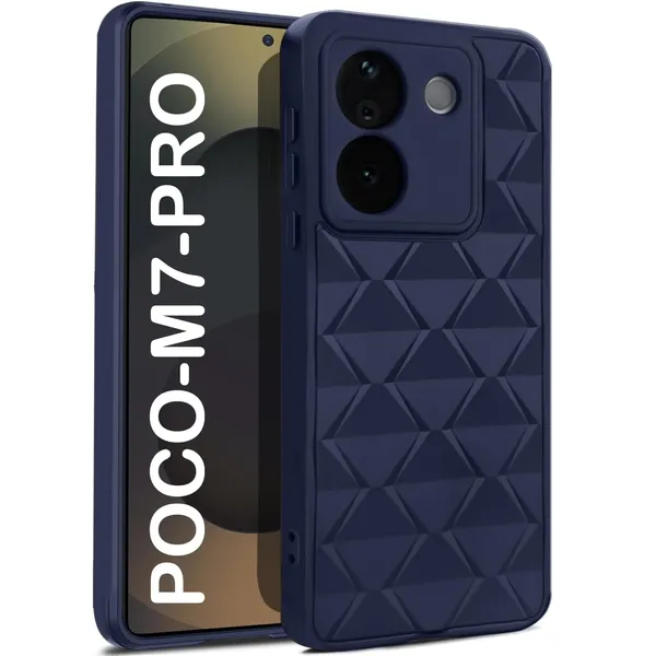 TRUEUPGRADE_Diamond_Cut-Out_Back_Case_Cover_for_Poco_M7_Pro_5G_|_Stylish_&_Protective_Case_|_Silicone_Stylish_Back_Case_for_Poco_M7_Pro_5G_-_Blue