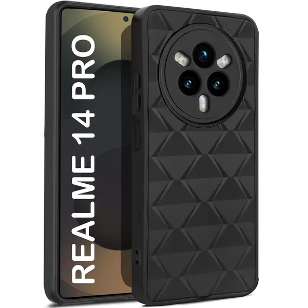 TRUEUPGRADE_Diamond_Cut-Out_Back_Case_Cover_for_Realme_14_Pro_5G_|_Stylish_&_Protective_Case_|_Silicone_Stylish_Back_Case_for_Realme_14_Pro_5G_-_Black