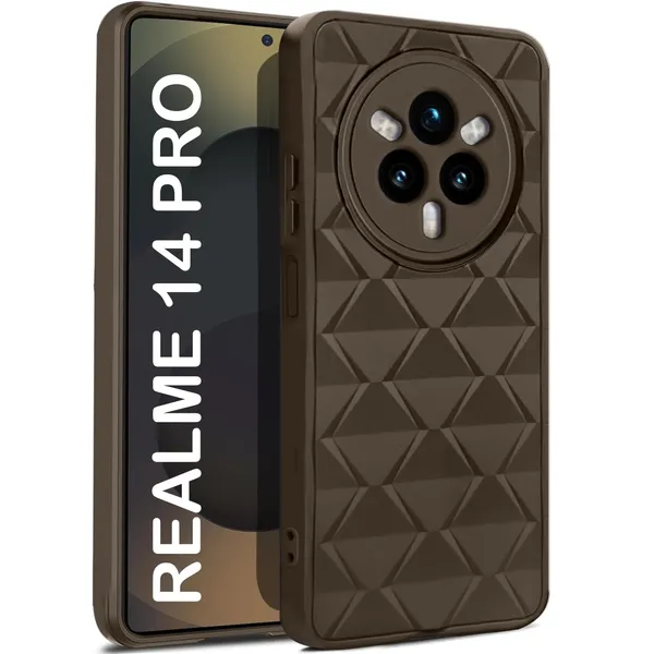 TRUEUPGRADE_Diamond_Cut-Out_Back_Case_Cover_for_Realme_14_Pro_5G_|_Stylish_&_Protective_Case_|_Silicone_Stylish_Back_Case_for_Realme_14_Pro_5G_-_Brown
