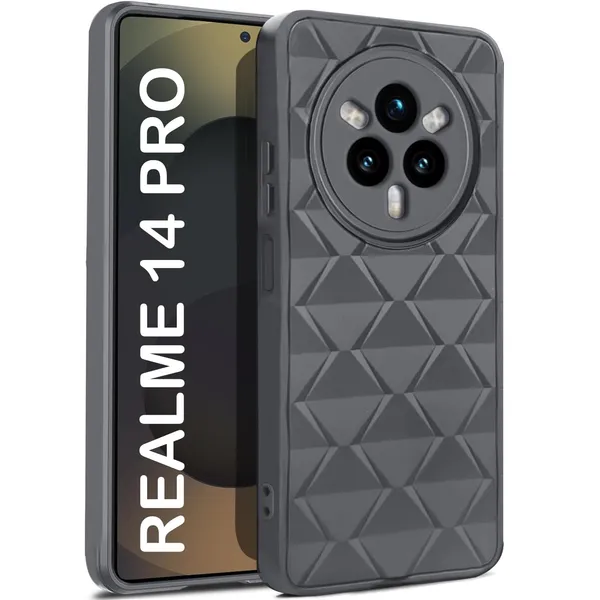 TRUEUPGRADE_Diamond_Cut-Out_Back_Case_Cover_for_Realme_14_Pro_5G_|_Stylish_&_Protective_Case_|_Silicone_Stylish_Back_Case_for_Realme_14_Pro_5G_-_Grey