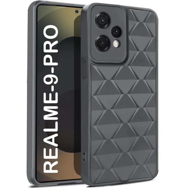TRUEUPGRADE_Diamond_Cut-Out_Back_Case_Cover_for_Realme_9_Pro_5G_|_Stylish_&_Protective_Case_|_Silicone_Stylish_Back_Case_for_Realme_9_Pro_5G_-_Grey
