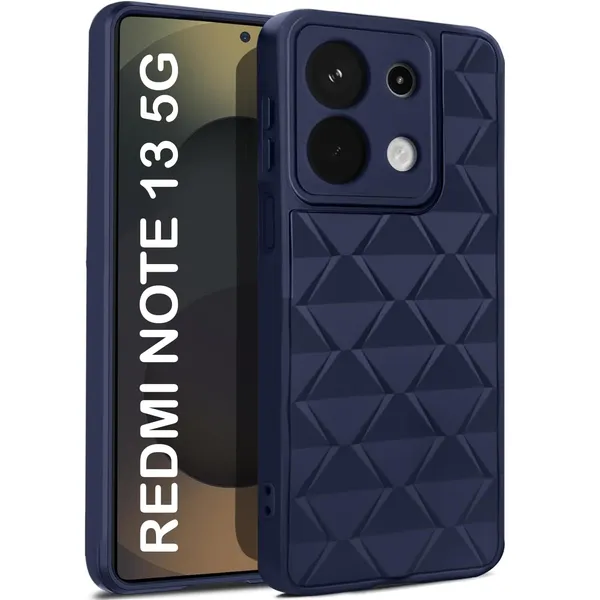 TRUEUPGRADE_Diamond_Cut-Out_Back_Case_Cover_for_Mi_Redmi_Note_13_5G_|_Stylish_&_Protective_Case_|_Silicone_Stylish_Back_Case_for_Mi_Redmi_Note_13_5G_-_Blue