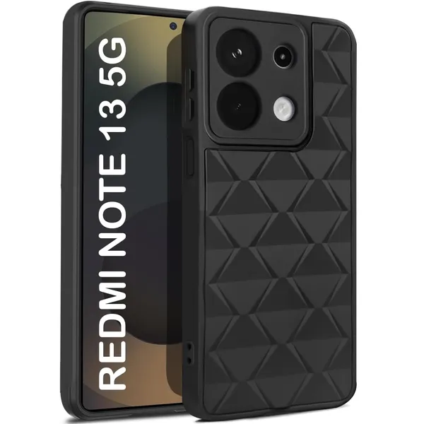 TRUEUPGRADE_Diamond_Cut-Out_Back_Case_Cover_for_Mi_Redmi_Note_13_5G_|_Stylish_&_Protective_Case_|_Silicone_Stylish_Back_Case_for_Mi_Redmi_Note_13_5G_-_Cream